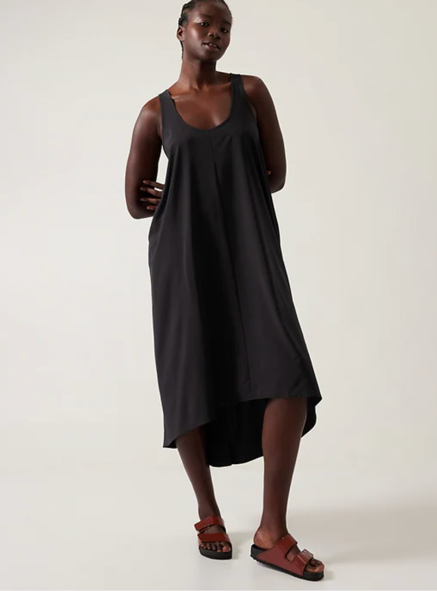 Long black shop travel dress